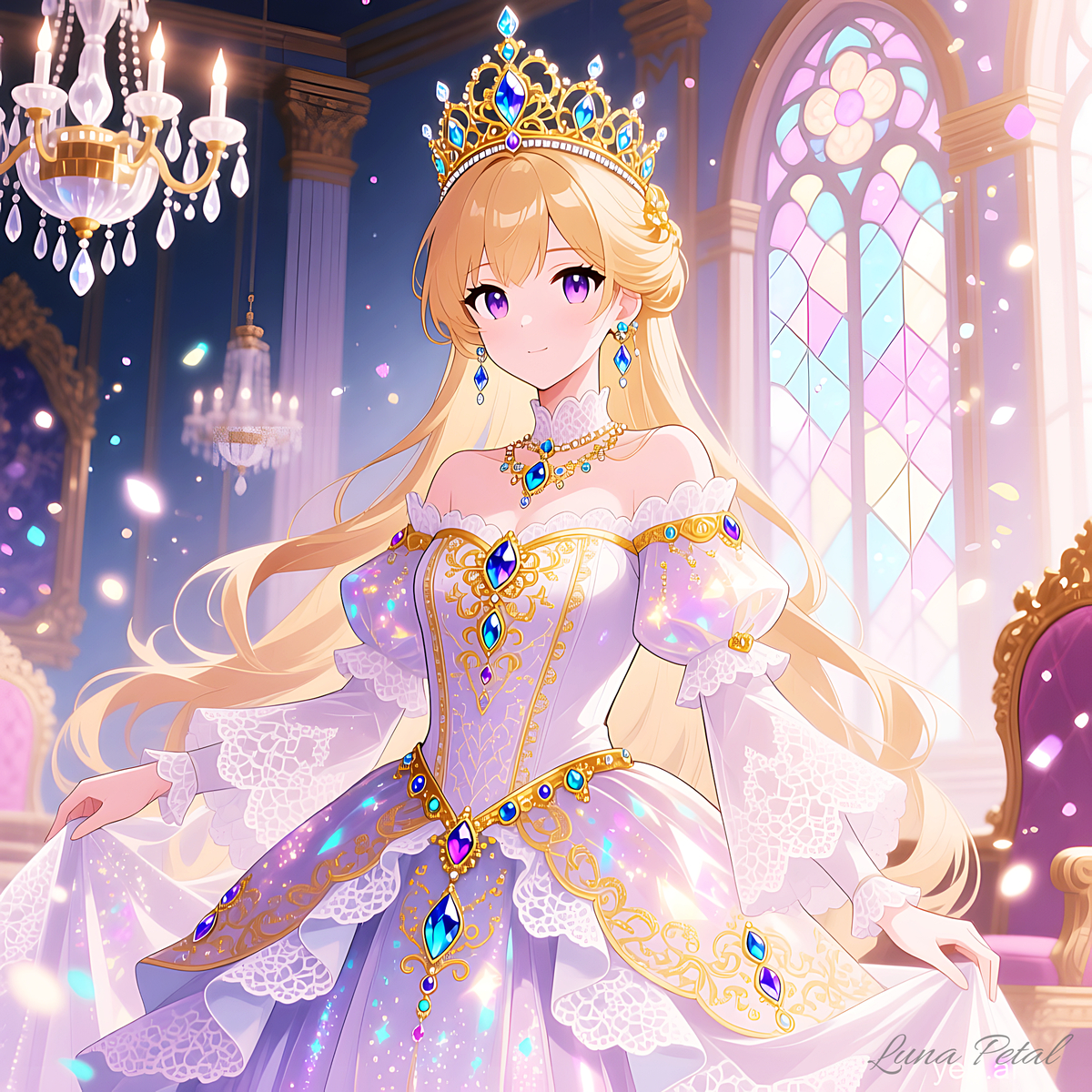 lunapatal's tweet image. #AI生成
#オリジナル
#pixiv今日のお題
#お姫様
#LunaPetal
#創作
#ファンタジー
#パステルカラー
#ゆめかわ
#宮殿
#光粒子 (1/1)