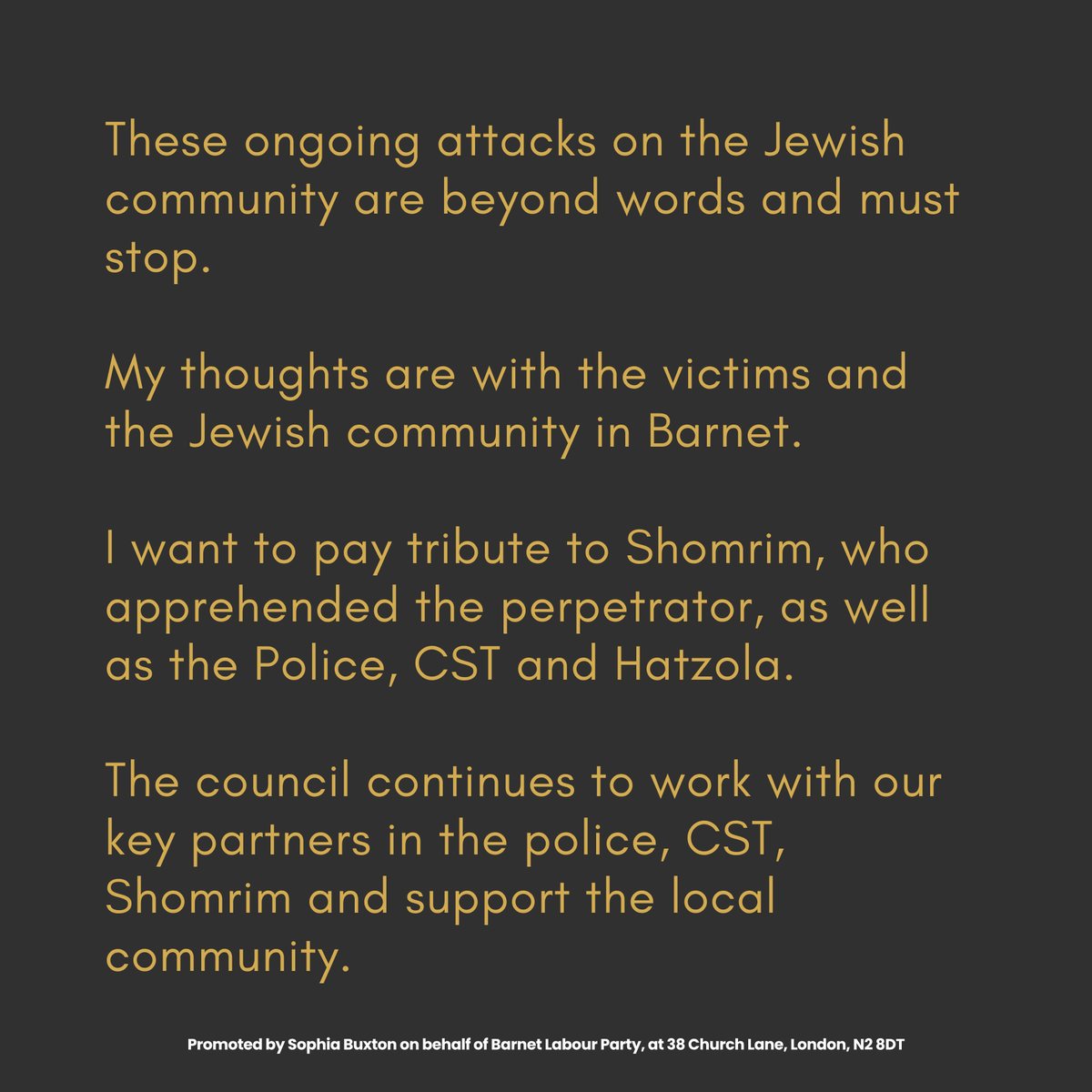 BarnetLabour's tweet photo. A statement from Cllr Barry Rawlings, Leader of Barnet Council and Barnet Labour on today's stabbing attack. https://t.co/gAcdgnd5Tu