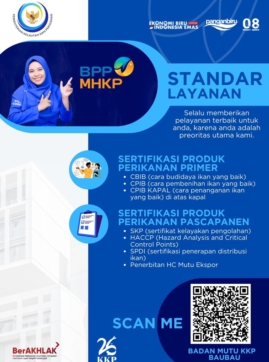 Komitmen kami adalah memberikan pelayanan prima bagi seluruh pengguna jasa di wilayah kerja Baubau. 

Di Stasiun PPMHKP Baubau, kami terus berupaya meningkatkan standar pelayanan publik demi menjamin kesehatan ikan, mutu, dan keamanan hasil perikanan.