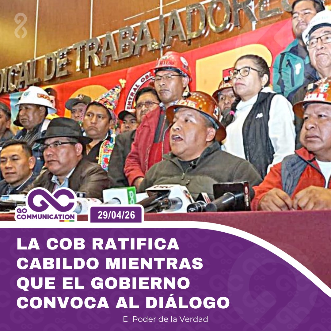 GoComBolivia's tweet image. ⚖️Gobierno convoca a diálogo tripartito por incremento salarial, COB ratifica cabildo del 1 de mayo y rechaza asistir a la reunión📊🗓️

Lee más👇
gocommunicationbol.com/?p=2352

🟢WhatsApp🟣
whatsapp.com/channel/0029Va…

#COB #EconomíaBoliviana #IncrementoSalarial