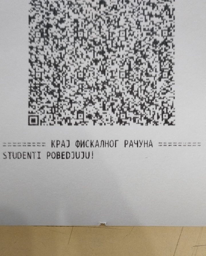 Mala ideja za celu akciju....Ko god od vas radi za fiskalnom kasom i ima mogućnost u programu da doda napomenu, belešku.....
#studentipobeđuju