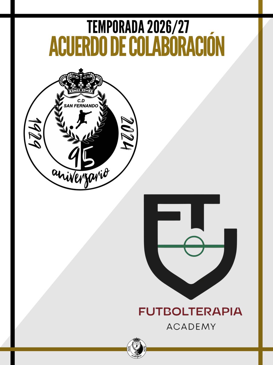 CD_San_Fernando's tweet photo. CANTERA | ACUERDO DE COLABORACIÓN
Anunciamos el nuevo acuerdo de colaboración con FutbolTerapia Academy.

Este proyecto llega con un objetivo claro: impulsar el crecimiento del club a todos los niveles.

https://t.co/DJtTuREiQF https://t.co/MhZl958qPj