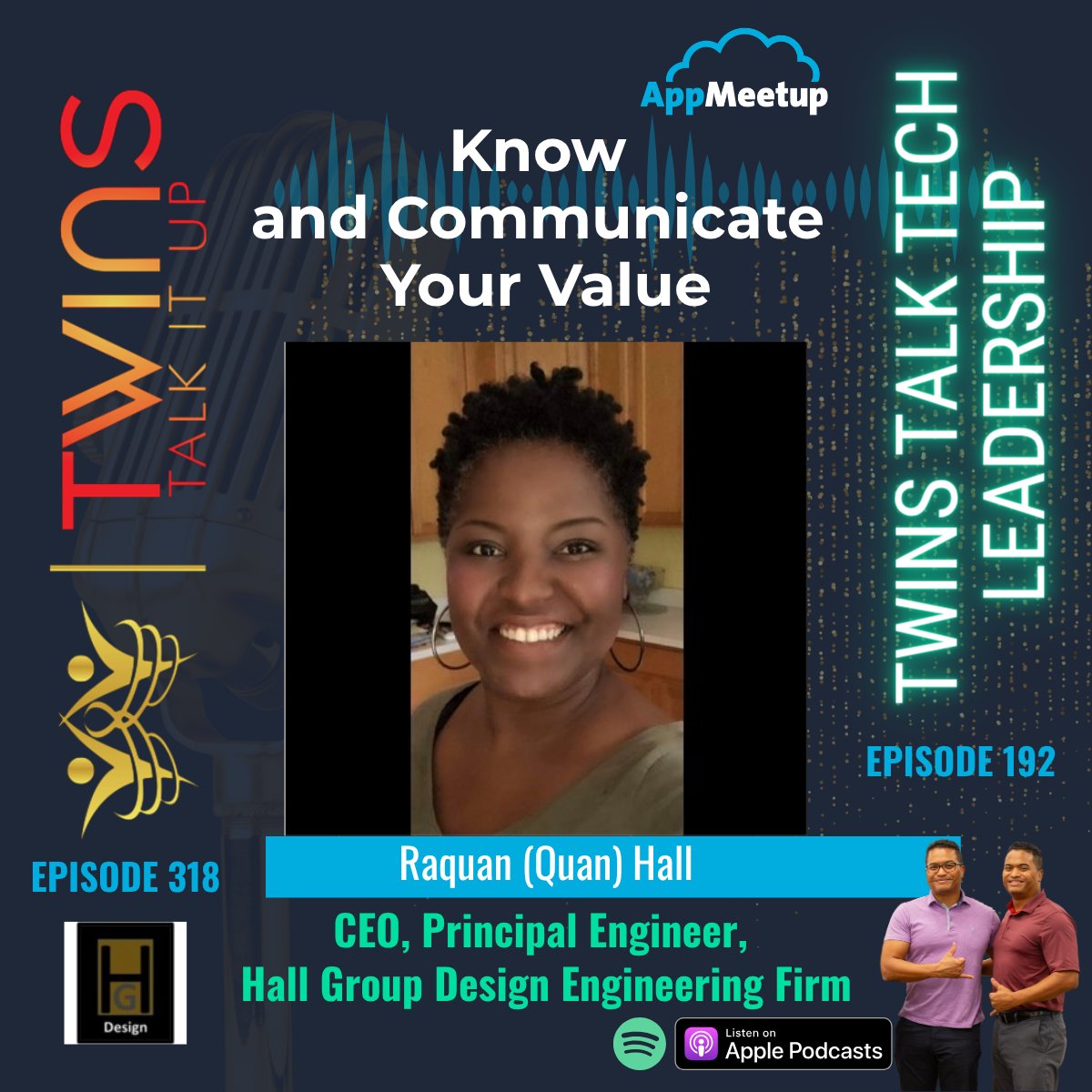 davidsbrownsr's tweet photo. Most professionals underestimate their value—&amp; it costs them opportunities, influence &amp; income.  CEO of Hall Design Group HGD, Raquan (Quan) Hall joins to break down what it really means to know &amp; communicate your value.   Tune in on Spotify, Apple or https://t.co/q1uyJnQlER https://t.co/nHU4z34voN