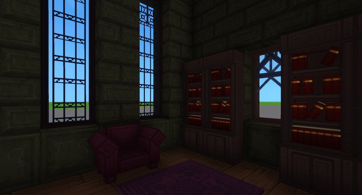 RedGindew's tweet image. New Armchair, plus the bookshelves are looking cozy!

#Hytale #HytaleModding #indiedev