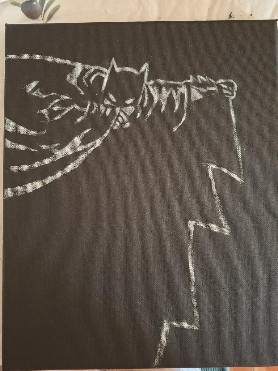 Batsy_theBat's tweet image. At my grandma!! 
She has art supplies so i decided to make this ❤️
#Batman #art