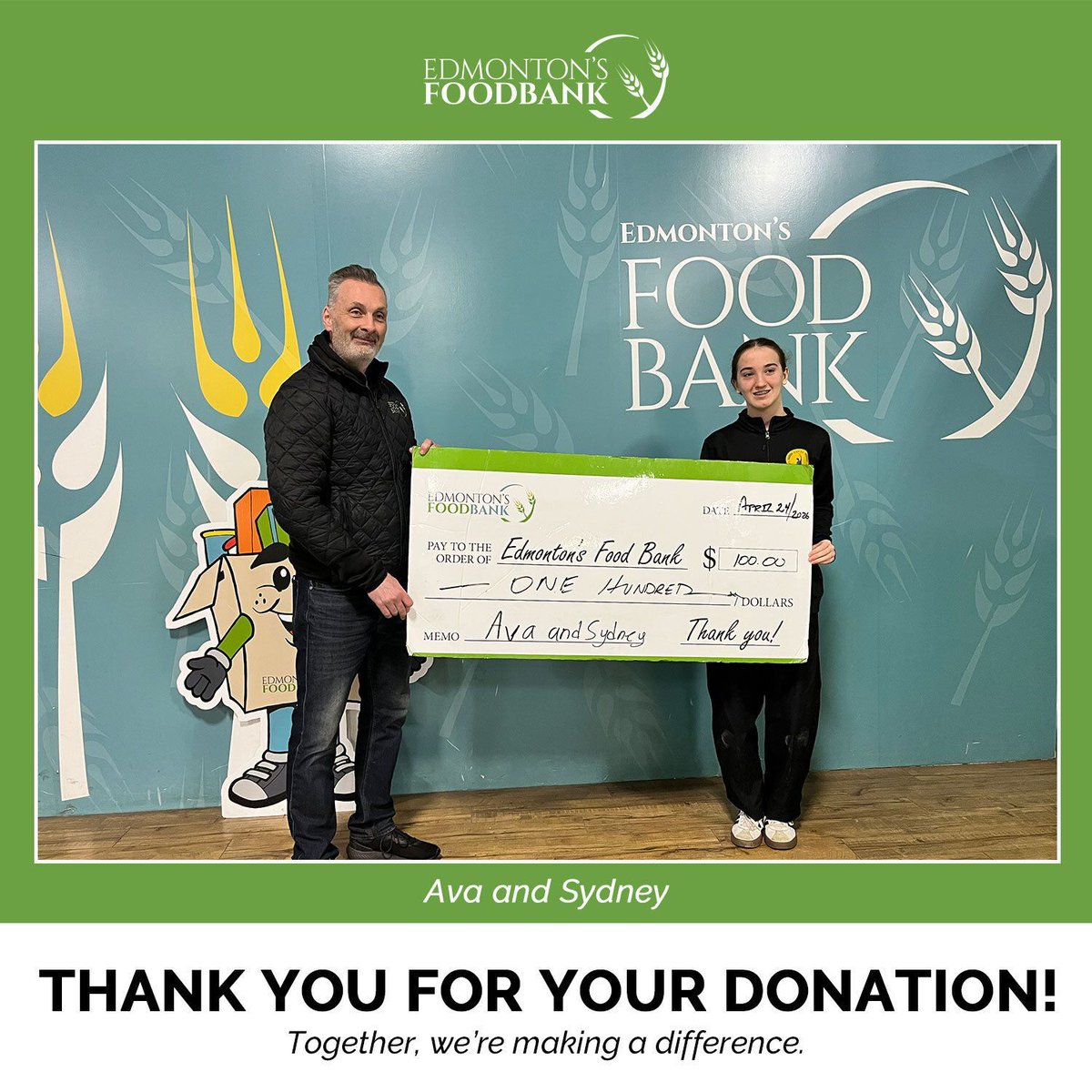 yegfoodbank's tweet image. Thanks to Ava and Sydney for raising $100 to support the Food Bank!

After watching Pay It Forward, students were asked to create a project that would help make a difference in our community. Ava and Sydney organized a bottle drive. Thank YOU! #yeg #edmonton #feedyeg #yegfoodbank