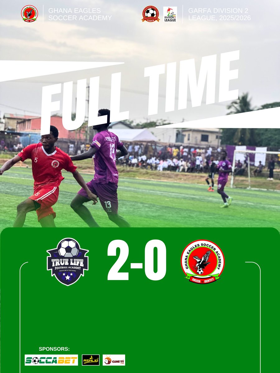 gesa_fc's tweet photo. Defeat to end the 2025/2026 football season. Well done boys for the journey thus far 🔥⚽️🦅✊🤝!

A big congratulations to TRUE LIFE FC for emerging the zonal champions. Go make Zone 1 proud ⚽️🤝👏.

#GESAFC #GESA #Eagles #GARFADivision2League https://t.co/7Y5N7sJ09A
