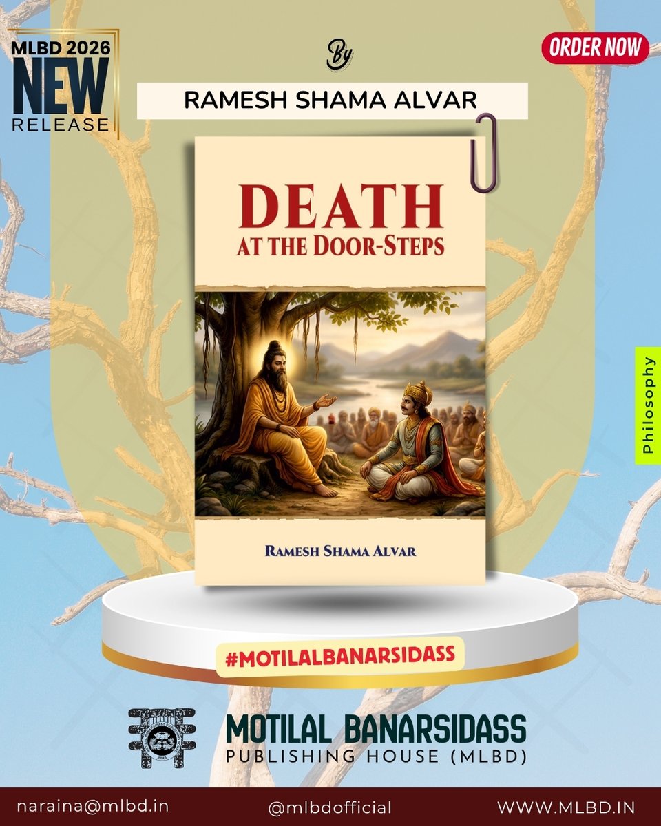 MlbdOfficial's tweet photo. Embedded within the Puraņas are fascinating discourses on Yoga philosophy and practice, as well as on the wisdom of Vedanta. One such celebrated discourse was delivered about 3,500 years ago by Śrī Śuka Muni, the ever-youthful and self-realized sage, and the illustrious son of Maharşi Veda Vyāsa.

Read more:
📚✨ Ramesh Shama Alvar's New Book
📖 Death at the Door-Steps

📍 Motilal Banarsidass Publishing House (MLBD), INDIA @mlbdofficial
.
.
.
.
.
.
.
#motilalbanarsidass #MLBD #RameshShamaAlvar #MLBDPhilosophy #IndianAncientKnowledge #newrelease #bookstaa #AncientIndia