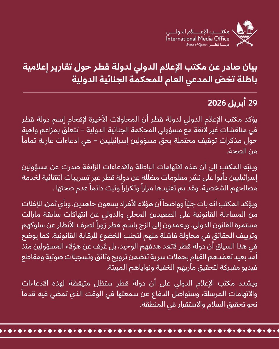 Qatar's International Media Office tweet media