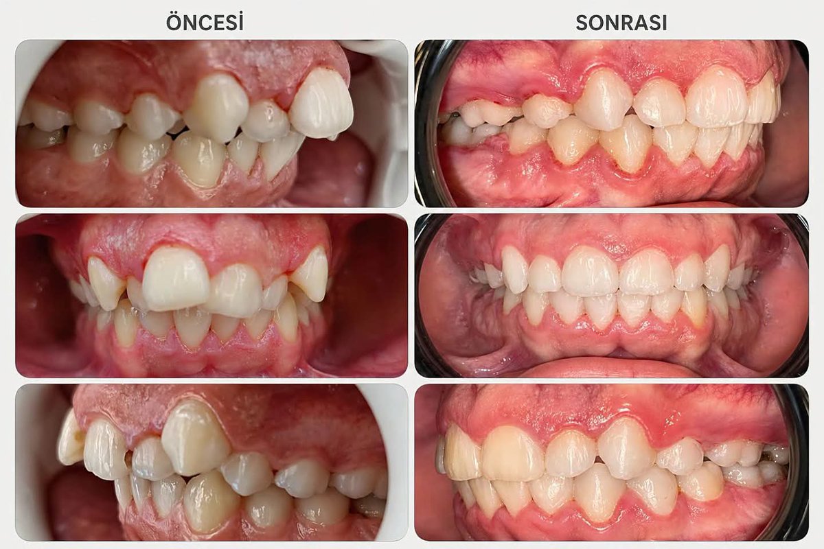 modernklinik's tweet photo. Ortodontik tedavi sürecimizin sonucu. ✨

Dişlerdeki çapraşıklığın düzenlenmesi, köpek dişlerinin ideal konuma alınması ve kapanış ilişkisinin iyileştirilmesi hedeflendi.

Bu paylaşım hastanın açık rızasıyla yapılmıştır.Paylaşım bilgilendirme amaçlıdır. https://t.co/UHpGBUjlSb