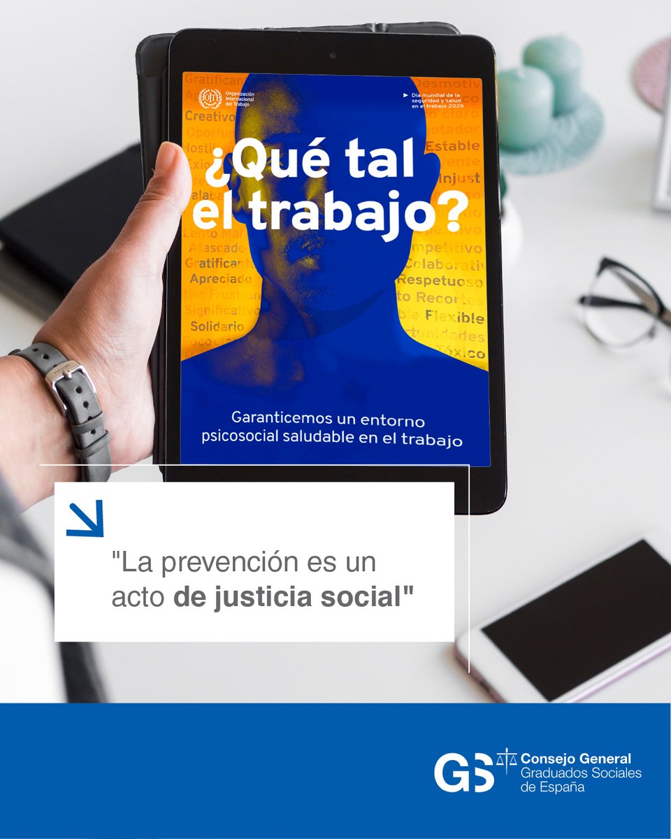 gradsociales_es's tweet photo. Más de 840.000 personas mueren cada año por riesgos psicosociales en el trabajo. Creamos un Grupo de Trabajo con @UProfesional para analizar el rol profesional en seguridad y salud laboral, liderado por @joaquinmerchan y el vicepresidente de la Unión: https://t.co/miFJxESys6 https://t.co/JUFFdRzXnl