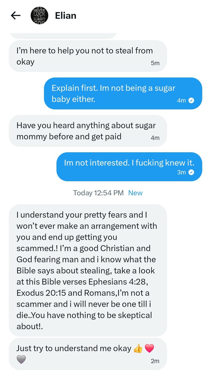 Philgood1982's tweet image. Im over this is in my inbox. These people cannot be serious 

Then he tried to do Bible verse thing  on me. Sounded desperate 

Too much.

#scammer #ScamAlert #ScamAwareness #scam #fightingback #exposed #fraud
