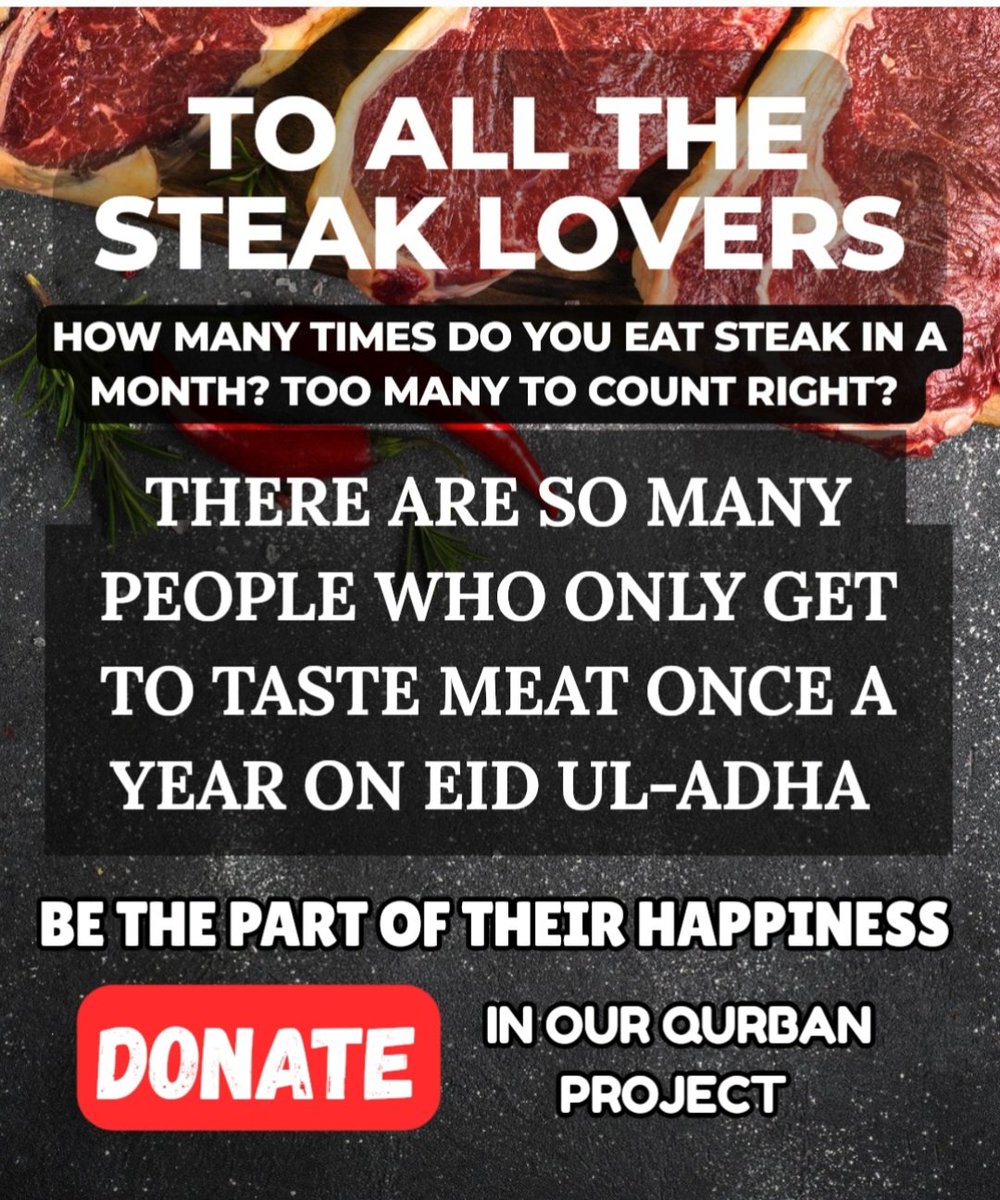 there_is_help_'s tweet image. Let's be the reason for there Happiness those who rarely get a chance to eat meat once a year in Eid ul-adha. Please Donate as much as you can. Visit our website for Donation Thank You.
#charity #donation #eiduladha