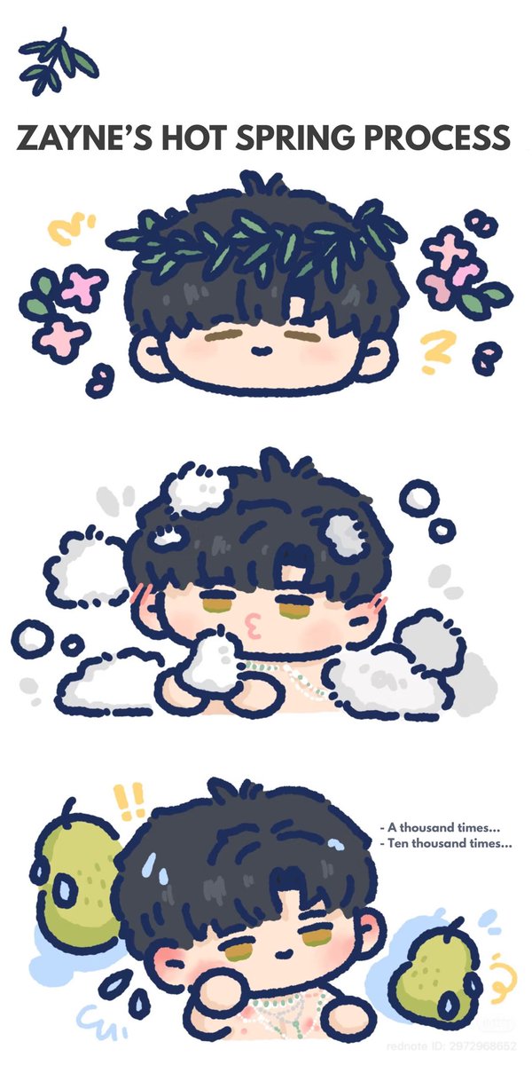 Zayne’s day in the hot spring in a nutshell 🫧

cr: 喵~ on xhs [repost with permission] #zaynefanart