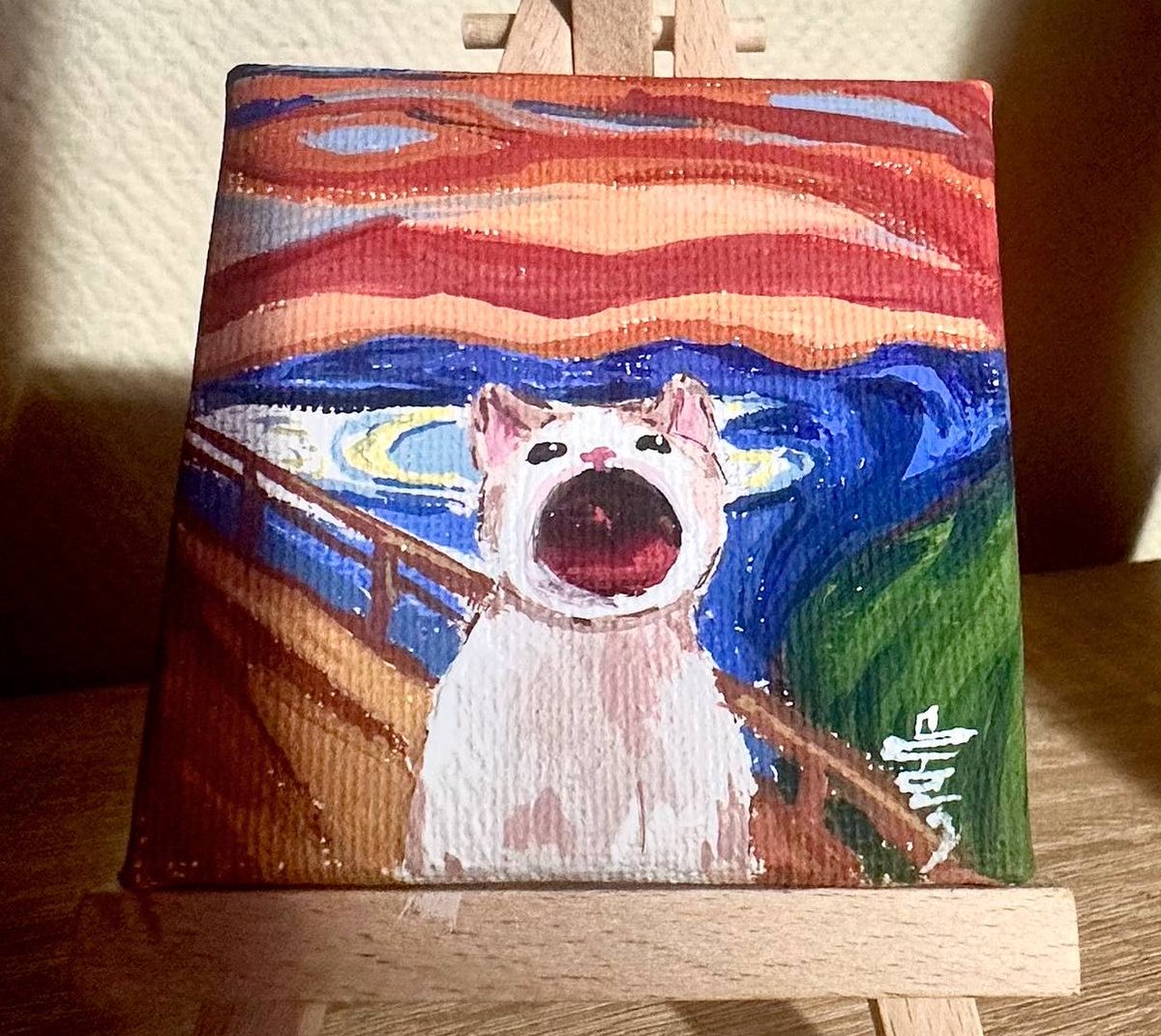 Letty_y_yy's tweet image. Okey, this is my cute little art /•᷅•᷄\੭ Definitely not AI :) hehe
#art #cat #paint