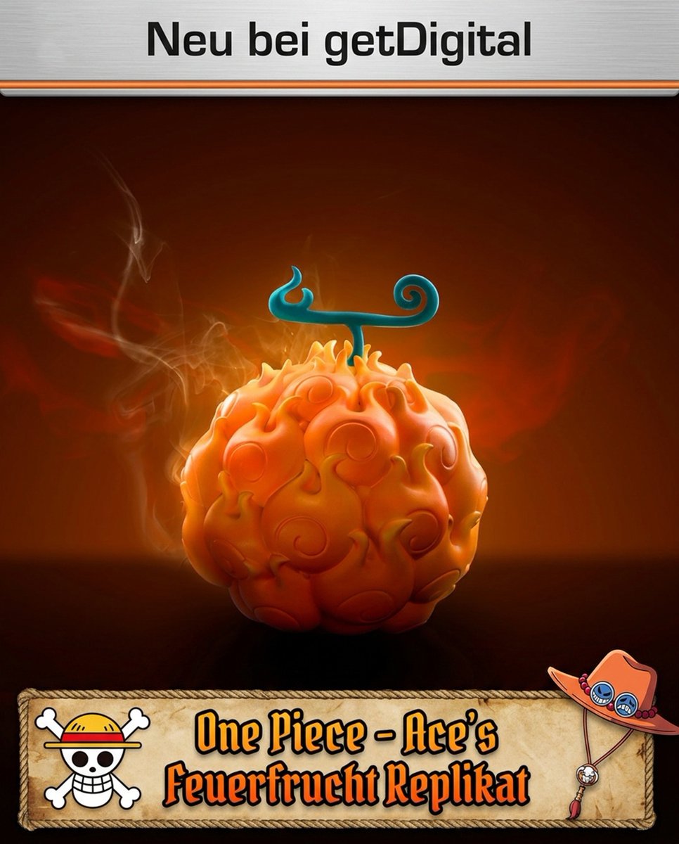 getDigital_de's tweet photo. Dieses hochwertige Replikat von Ace's Feuerfrucht aus One Piece ist nicht verzehrbar, aber macht sich sehr gut im Fan-Regal! 

Das Mera-Mera No Mi Replikat findest du hier:
https://t.co/weo0nIdo5Q https://t.co/RnTwbwzeqZ