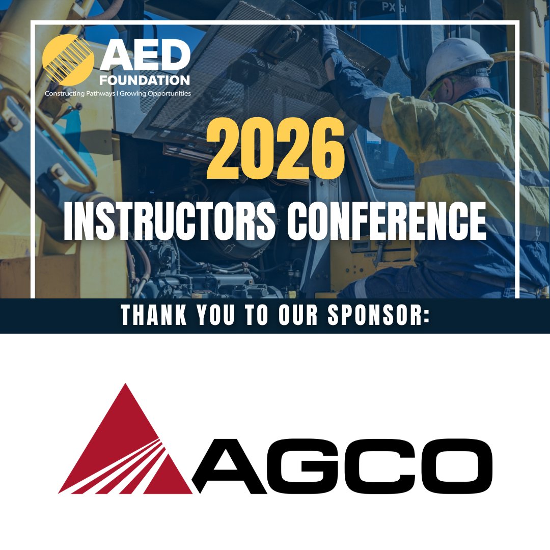 theaedfdn's tweet photo. Thank you to 2026 AED Foundation Instructors Conference sponsor @AGCOcorp, a global leader in ag equipment and precision ag technology. Through brands like Fendt®, Massey Ferguson®, and Valtra®, AGCO supports innovation, sustainability, and the future of the workforce. https://t.co/ShysT4Ctcl