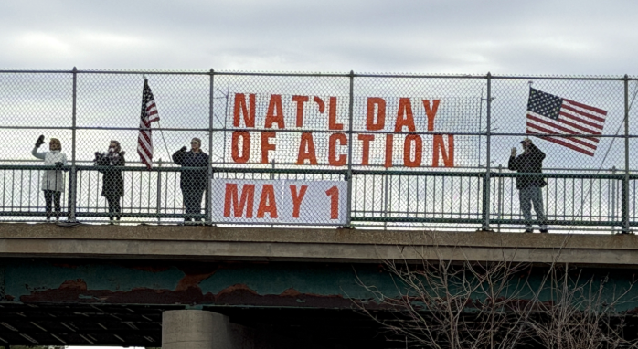 backboneprog's tweet photo. Proud to see these recent banners from NH Bridge Brigade for Democracy and the Kirkland, WA team. Keep up the great work! https://t.co/ixT1YQWcDr