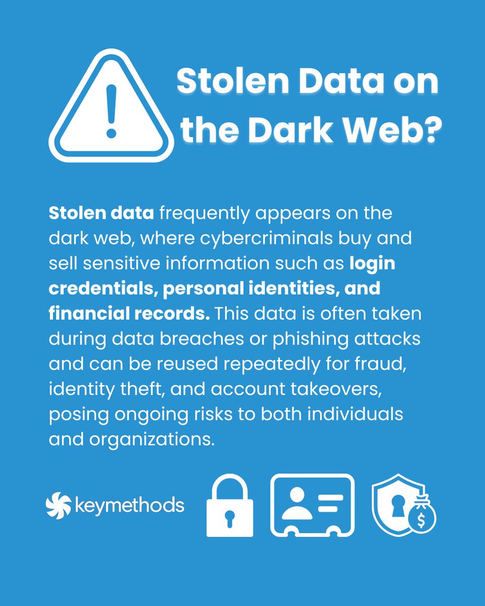 key_methods's tweet photo. 🚨 Is your data for sale on the dark web?

🔍 Learn how to reduce your exposure and strengthen your security posture Contact us today ➡️ https://t.co/HjOtkhpvAX

#Cybersecurity #DarkWeb #DataProtection https://t.co/Kux5KV6xho