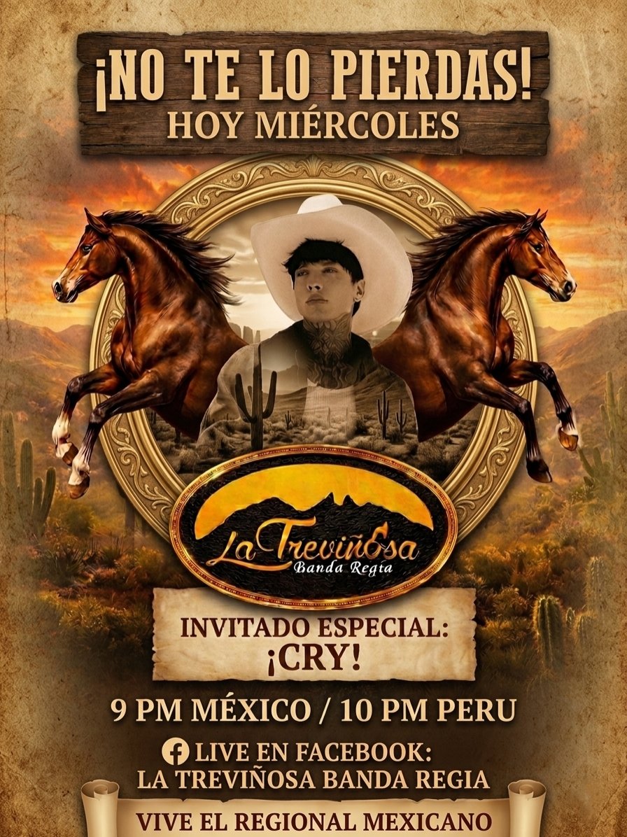 xcryperu's tweet photo. Cryboyers listas para ver a @xCryboy como invitado en el live de Facebook de @Latrevinosa01
🤠 ⭐ 
🗓️  Hoy miércoles 29 de abril 
🕘 9pm 🇲🇽/ 10pm 🇵🇪 

Link de la página en comentarios 👇🏻 https://t.co/lIisldvy8A