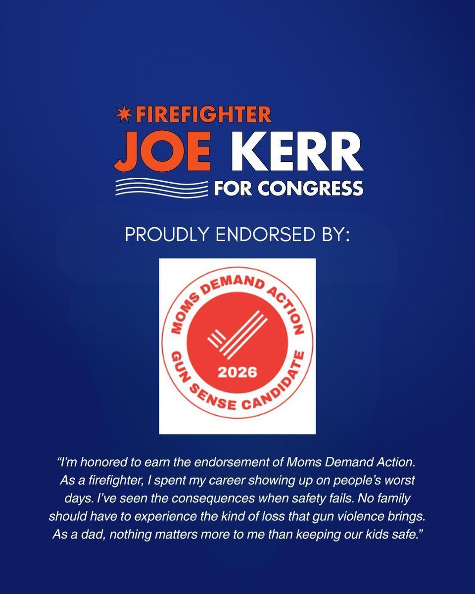 joekerrcongress's tweet image. Moms Demand Action is leading the fight to reduce gun violence &amp;amp; protect our communities. As a father and former first responder, I’m proud to stand with them to advance common-sense gun safety and take action that saves lives. #GunSense #MomsDemandAction #FlipCA40 #JoeKerr