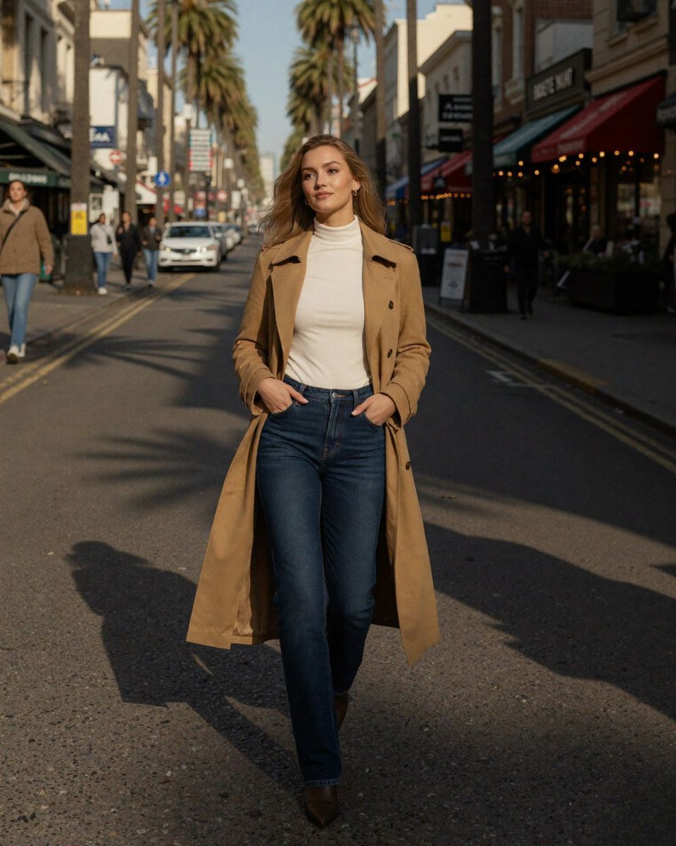 DailyHayes85912's tweet image. Trench coat weather = my favorite currency.

#TrenchCoat #FallStyle #StreetStyle #OOTD #ClassicCoat #FashionDaily #PalmTreeStreet #WalkingDowntown #StyleInspo #CaliforniaStreetStyle #Autumn #TimelessStyle #FallFashion #FashionInspo #OutfitOfTheDay #ModernClassic #BootsAndJeans