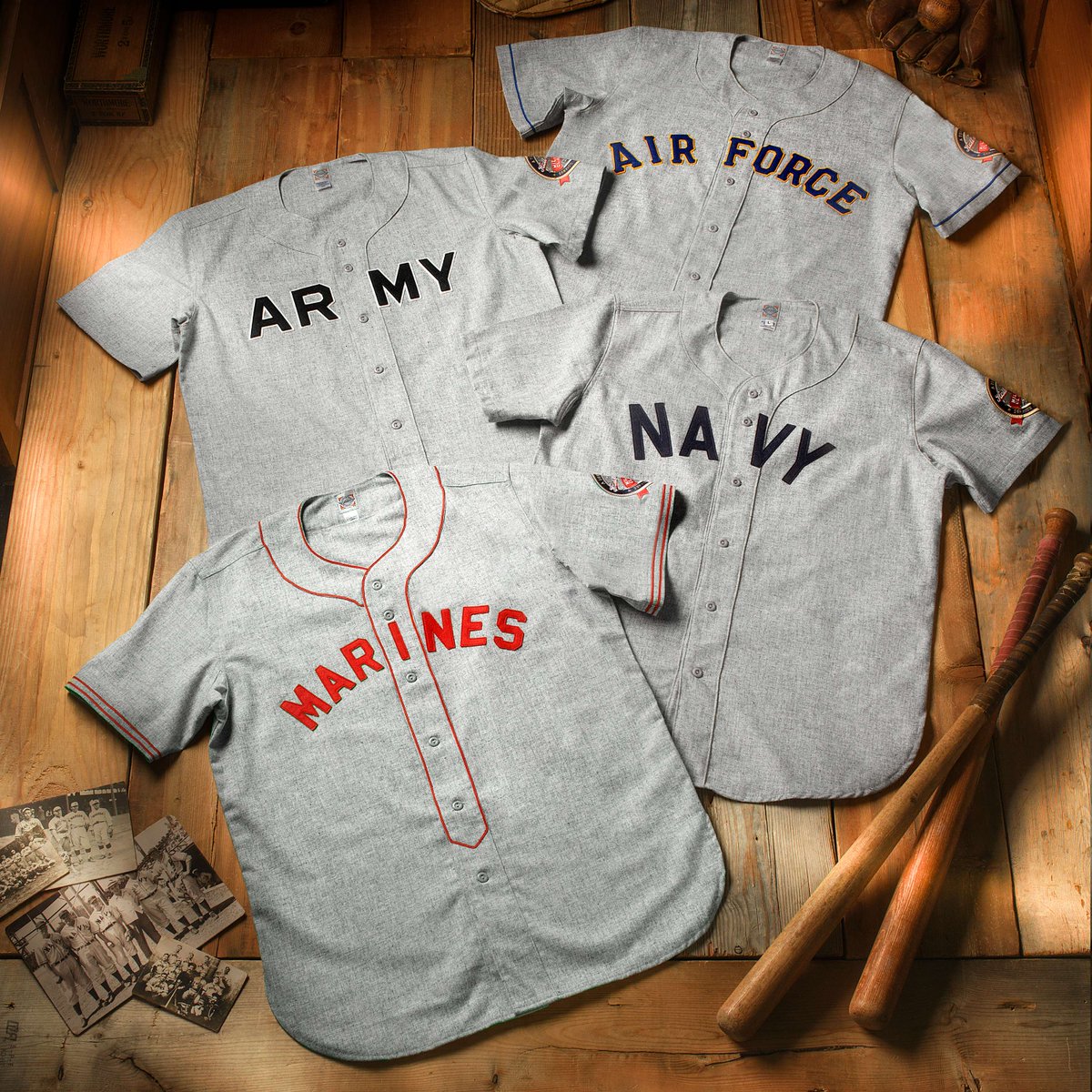 baseballhall's tweet photo. Seventy Hall of Famers put their careers on hold to serve their country during wartime.

This Memorial Day Weekend, participants in the Hall of Fame Military Classic will honor that legacy when they wear special wool uniforms from @EbbetsVintage. https://t.co/HVp713EYUH https://t.co/WfACKrzwxl