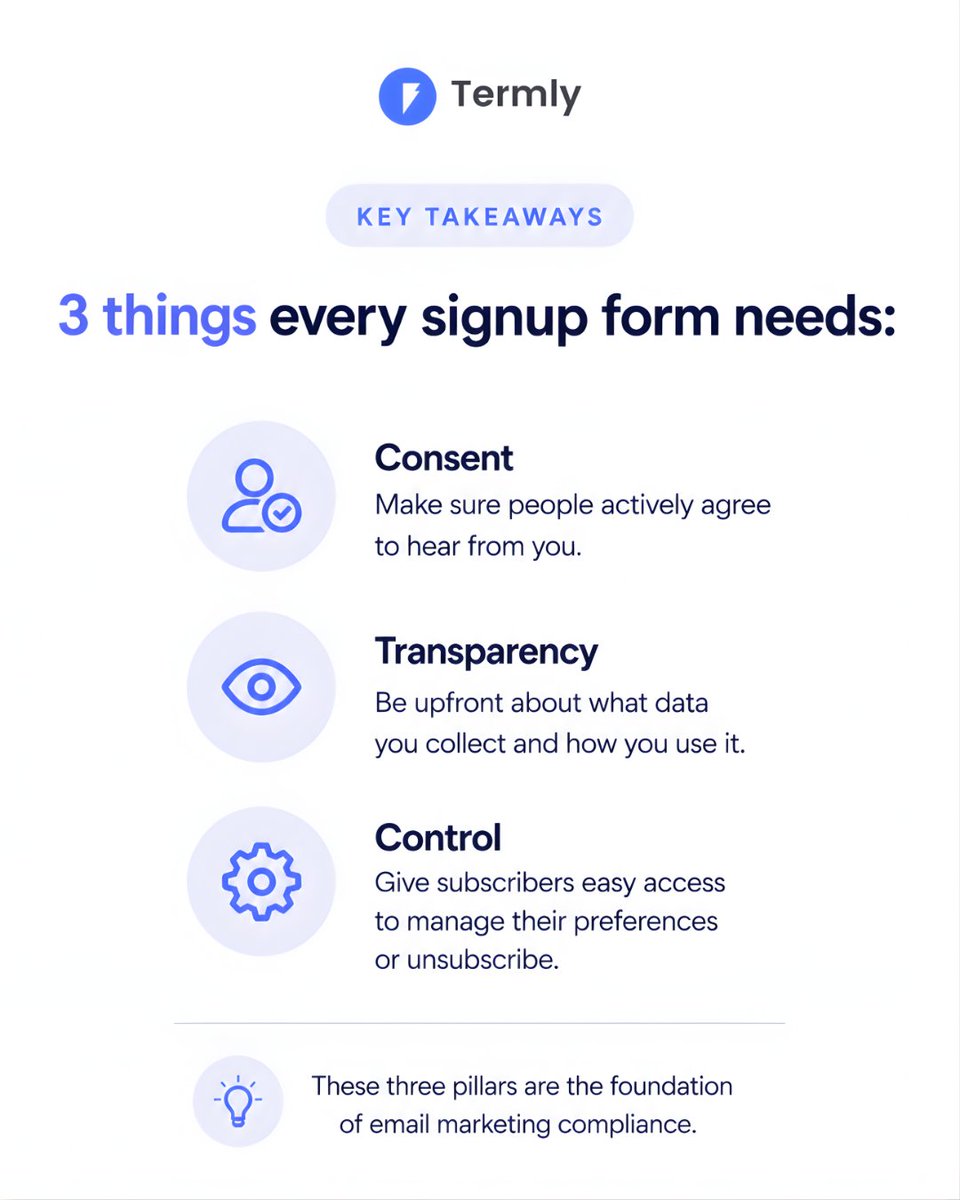 Termly_io's tweet photo. Collecting emails is one of the easiest ways to grow your business, but doing it the right way matters just as much. 💡

We've partnered with @MailerLite to break down simple tips for collecting emails while building trust and staying on track.

Read more: https://t.co/42RFlpaOdt https://t.co/jAgnJL1VZC