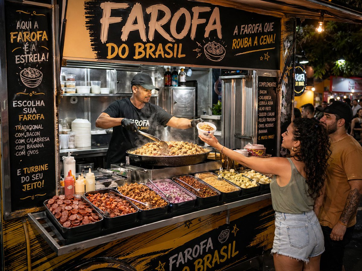 Gfernandesp1's tweet photo. Fui mandado embora, peguei a grana do acerto e meu amigo já chega com ideia de food truck de farofa. Mandou até uma imagem gerada por IA, mas ficou tão ruim que só sei rir. Agora tô na dúvida se é péssima ou genial. https://t.co/v5L53RUhC2