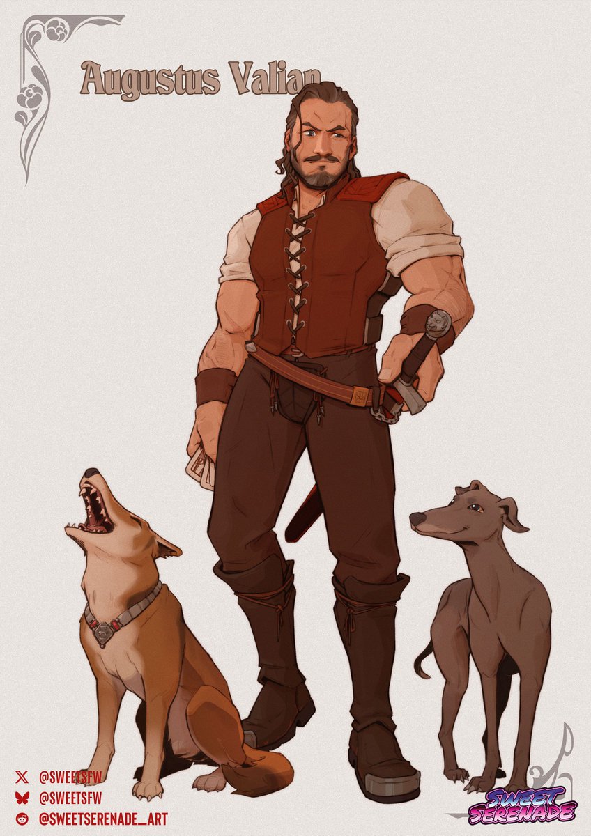 SweetSFW's tweet photo. All hail the king, baby!

Augustus Valian AKA King Gus, and his loyal hounds Marten and Cavalier have entered the chat!

Will the true himbo rise?! XD

#CriticalRole #CriticalRoleFanart #CriticalRoleSpoilers #CriticalRoleWiki #CR4 #CriticalRoleC4  #Art #Fanart #KingGus https://t.co/zkwHMoOxuV