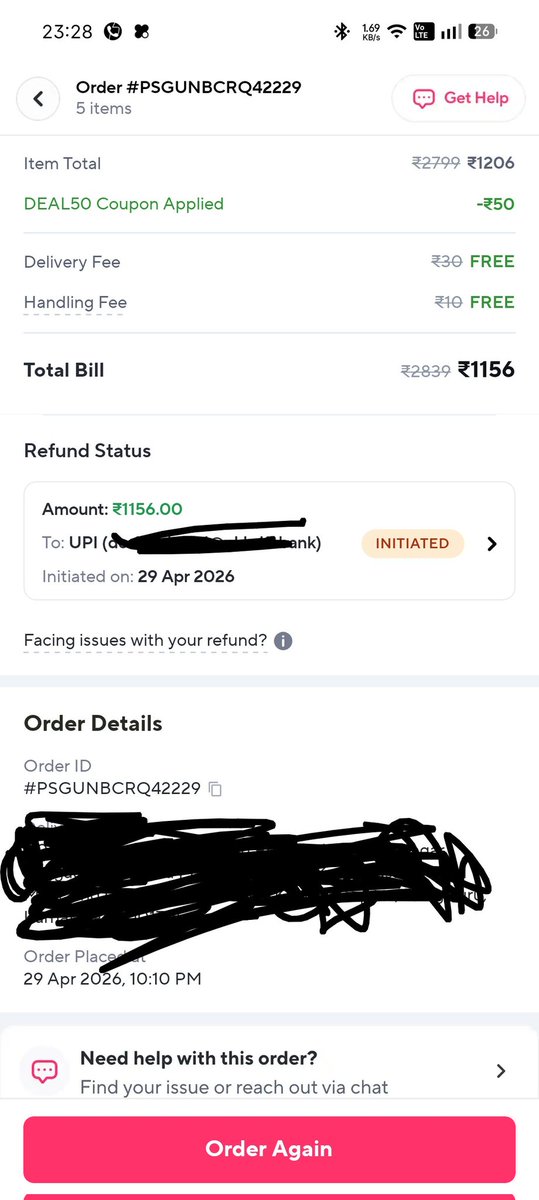 hurrythan's tweet image. @zeptocares now you know why I never used you before. After waiting for 1 hour, I chatted with the bot who automatically cancelled my order. @blinkitcares is much superior. Never Zepto lol 😂 
@RCBTweets #bangalore #zomato #FoodReview