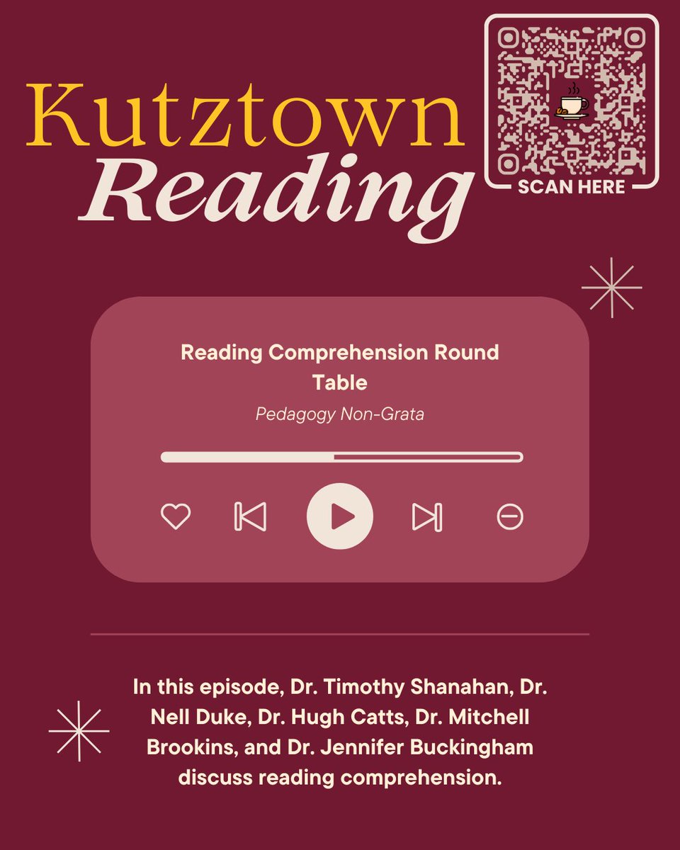 LiteracyKU's tweet photo. KU follows the science of reading. We recommend this podcast where literacy experts discuss the science of comprehension instruction:

🎧 Listen now: https://t.co/nUZGyJiwQL or scan the QR code! 

#scienceofreadinginstruction #literacymatters #readingcomprehension https://t.co/RODkpDbrN6