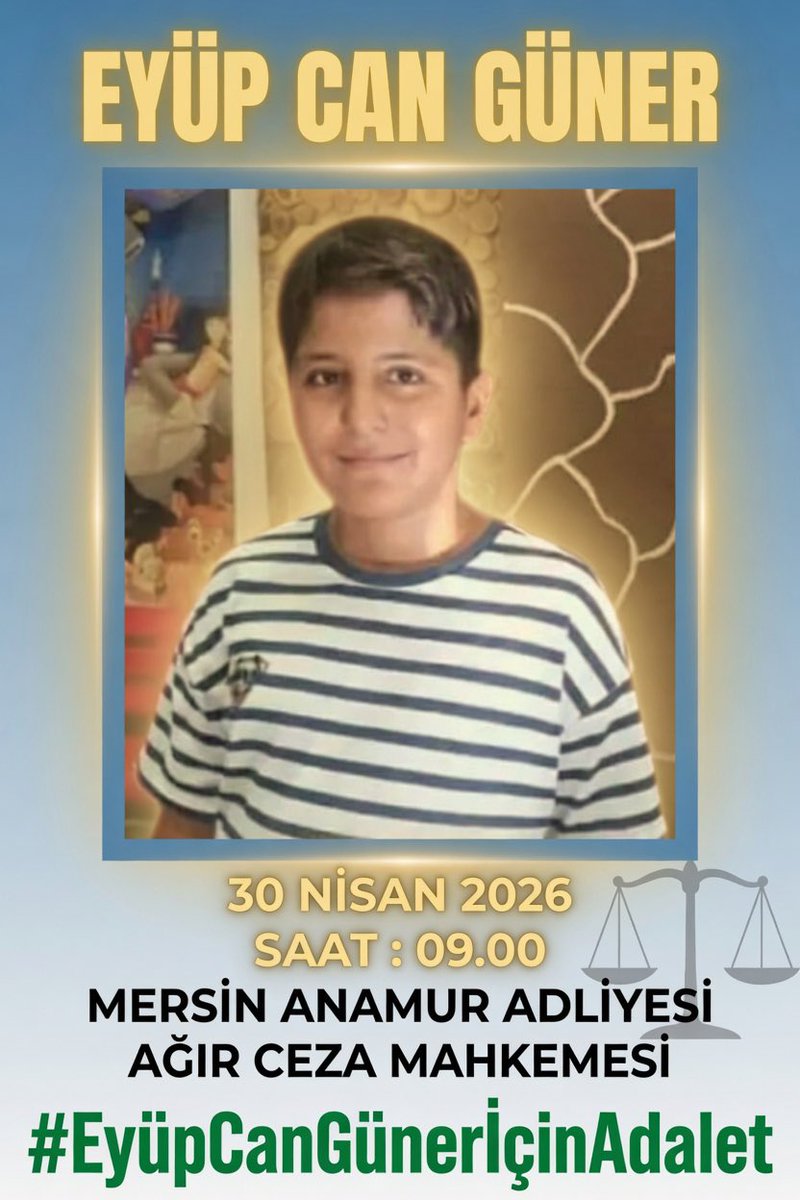EyüpCan Güner 
12 yaşındaydı. Mersin Anamur'da yaşıyordu.Yaz tatilinde, arkadaşları gibi çalışmak istemişti.
29 Temmuz 2025 gecesi,
çalıştığı dönerciden kovalanıp, darp edildi ve 5 bıçak darbesiyle öldürüldü.
İddianamede ölüm nedeni yüksekten düşme olarak geçiyor.
EyüpCan Güner