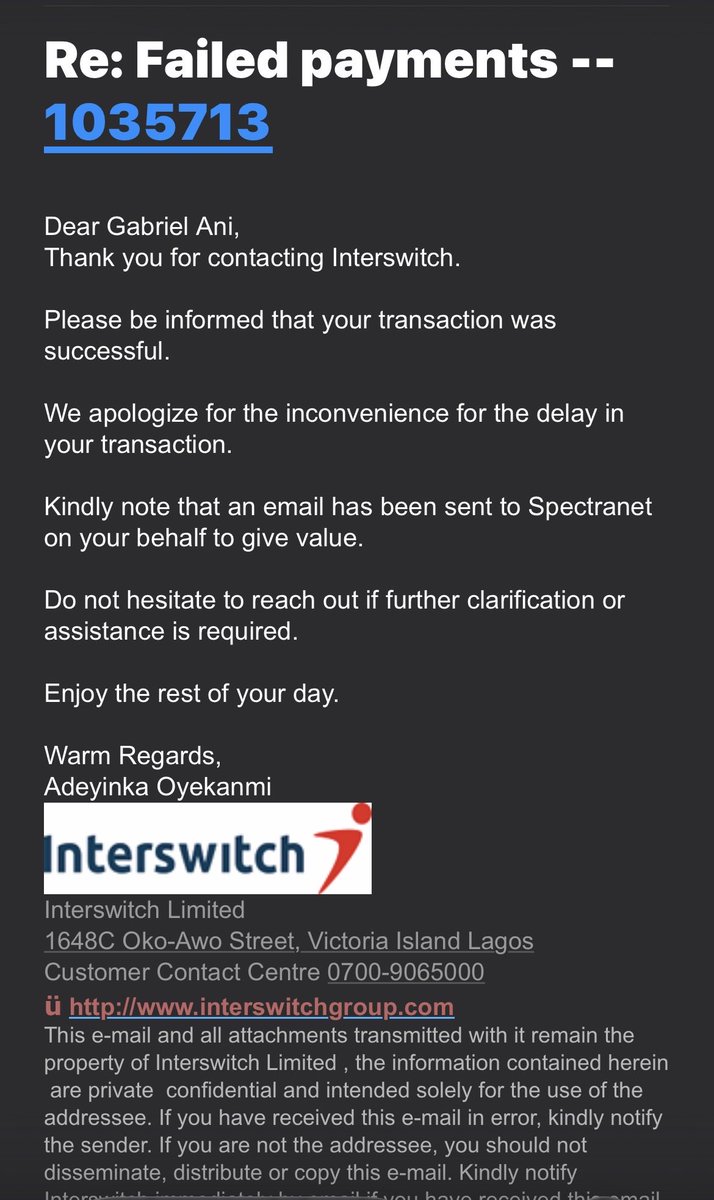 chykolysm's tweet photo. @InterswitchGRP These are the details of my conversation and transaction https://t.co/mWkDYYaq2a