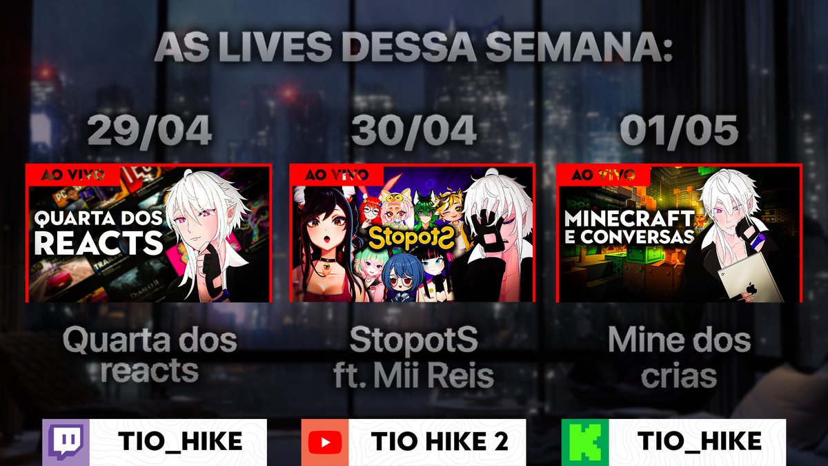 tio_hike's tweet photo. Então galera!

Bom, tá podendo falar as outras lives dessa semana ou nem?

E bem... A live surpresa de Quinta-feira é essa! https://t.co/me0XAlAFQI
