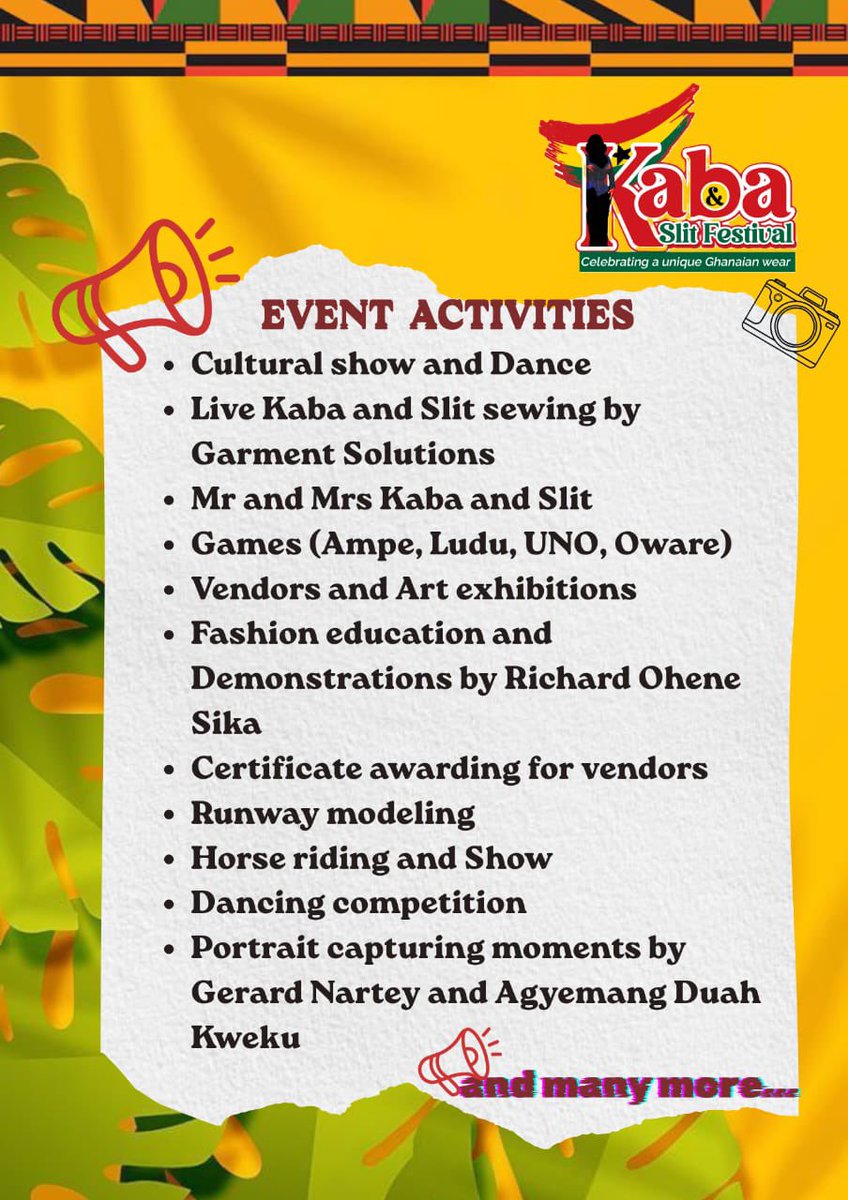 Slit_kaba_fest's tweet photo. Let’s look at our very packed activities for 1st May once again 

Kaba And Slit Festival https://t.co/zrjAPnkvhD