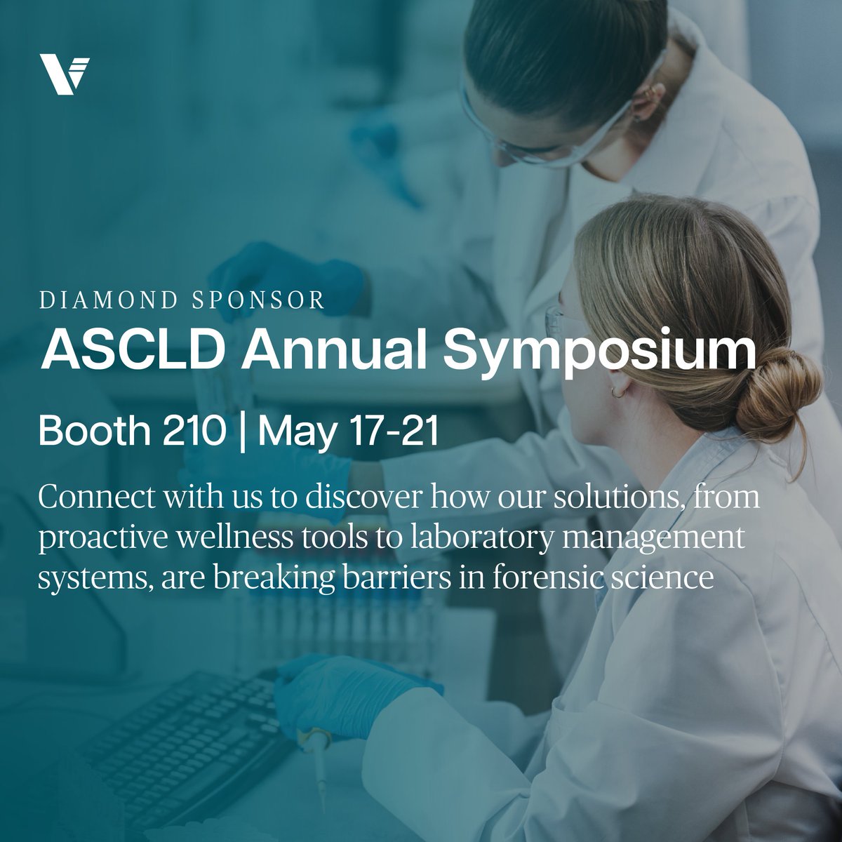 VersatermInc's tweet image. Versaterm is proud to return as the Diamond Sponsor at this year’s @ascld_ Annual Symposium. Stop by Booth 210 to connect &amp;amp; hear how our solutions, from proactive wellness tools to lab management systems, are breaking barriers in #forensicscience. #publicsafety #innovation