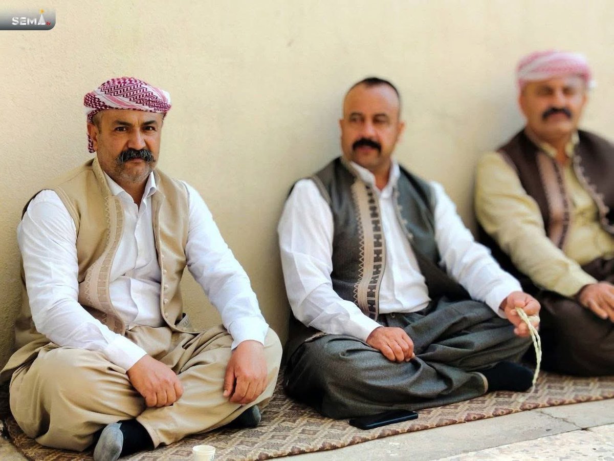 SemaTvE's tweet photo. ⏹️Photos: Scenes from the Tawafa of Malak Miran in Bashiqa.

🔽This year, the Tawafa was observed quietly, with public celebrations canceled and only brief religious rites performed due to the current situation in the area. https://t.co/eBTaAxVtdN