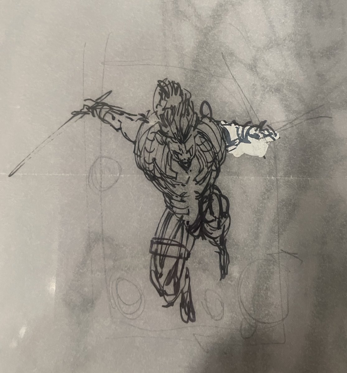 RobMessick's tweet image. This is a thumbnail for a Prophet pose that I don't quite remember.   It is pretty awesome and dynamic.  

#Prophet #Youngblood created by @robertliefeld 
@ImageComics #Extreme