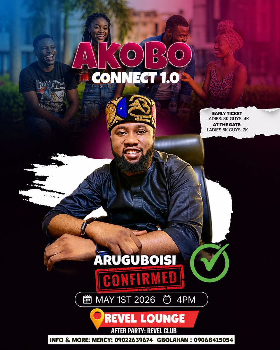 MercyBeaucoup22's tweet photo. 🔥 Officially CONFIRMED! 🎤
Akobo Connect 1.0 just got louder! 💃🕺
Don’t miss the vibe — May 1st | 4PM | Revel Lounge

🎟️ Secure your ticket now!
https://t.co/yJ7lvkpqv3

For support and sponsorship 
https://t.co/12KhEwJFws https://t.co/8IziF54No9