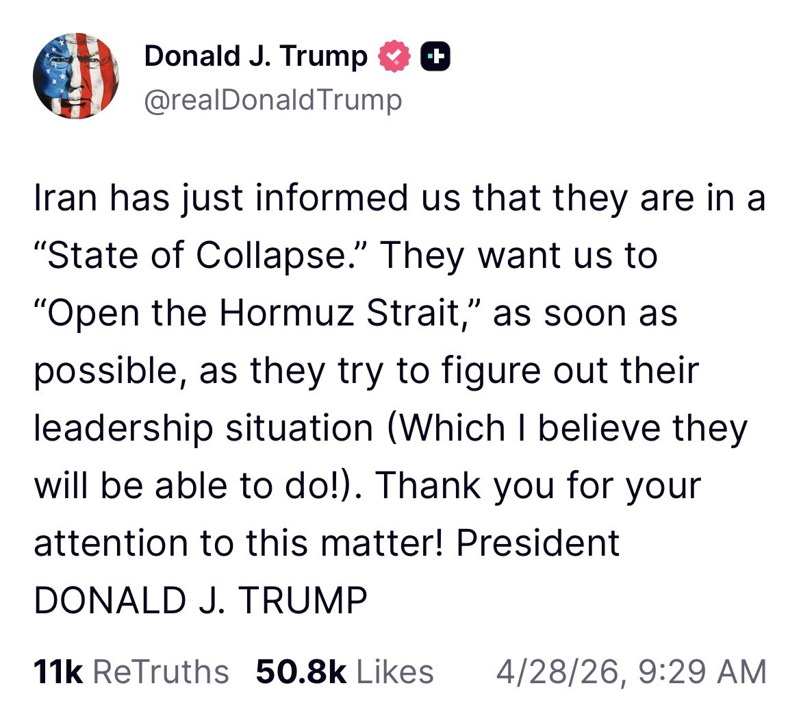 How could any rational person believe this? So Iran engages in hostilities for fun and there’s absolutely nothing at stake when it comes to their actions? What does Trump think of the people who read this?
