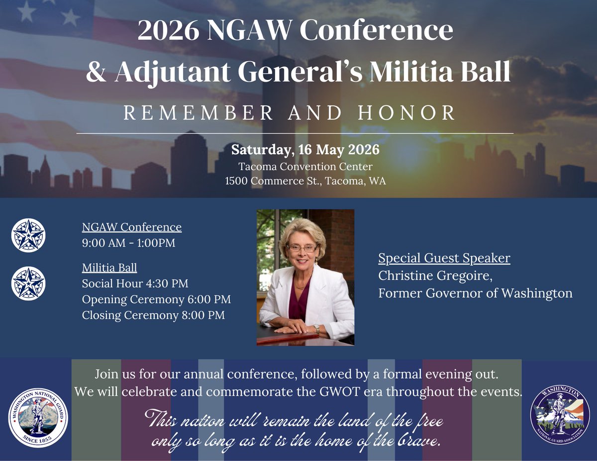 NGAW's tweet photo. ONE WEEK REMAINING!! The deadline to register for the 2026 Militia Ball is NEXT WEEK! Register NOW to reserve your seat.💃🕺
https://t.co/p8mrFG4DEk https://t.co/5XjalzYjQN