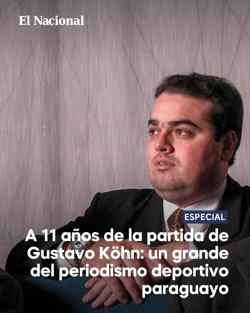 elnacionalpy's tweet photo. ESPECIAL | 🇵🇾

🔹Gustavo Köhn inició su carrera como periodista deportivo en el año 1987, habiéndose destacado principalmente en la cobertura de deportes no tradicionales en el Paraguay, como baloncesto, tenis, boxeo, rugby, Fórmula 1, entre otros.

🔹Con el tiempo fue ganando reputación entre los medios de comunicación, hasta que fue contratado por el Canal 13 como jefe del área deportiva, donde además fue presentador de un programa llamado "Deportes Punto Köhn"

🔹Además del Canal 13, Köhn trabajó en Radio Canal 100, donde tenía su propio programa de noticias relacionadas al ámbito deportivo, así como también trabajó en medios de comunicación escritos, en particular en el Diario La Nación. 

🔹Sus últimas trabajos fueron en las radios 970 y Chaco Boreal, y en el canal de televisión por cable Tigo Sports.

🔹También fue Ministro de la Secretaría de la Información y Comunicación para el Desarrollo (SICOM) de Paraguay, y ganador del Paraná de Oro por su labor periodística.

📸 Lorena Köhn 

#ElNacional