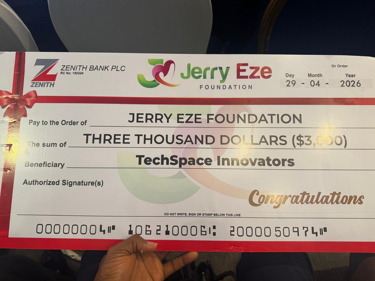 TechSpaceIn's tweet photo. @Nedumcity_ Grateful to @RealJerryEze foundation for this grant! Together, we're projecting 1 million kids into the future through Coding, Robotics &amp; AI. The journey continues! 🚀
#OneBillionGrant #JerryEzeFoundation #GodBlessPastorJerry https://t.co/2g6XvYGRIp