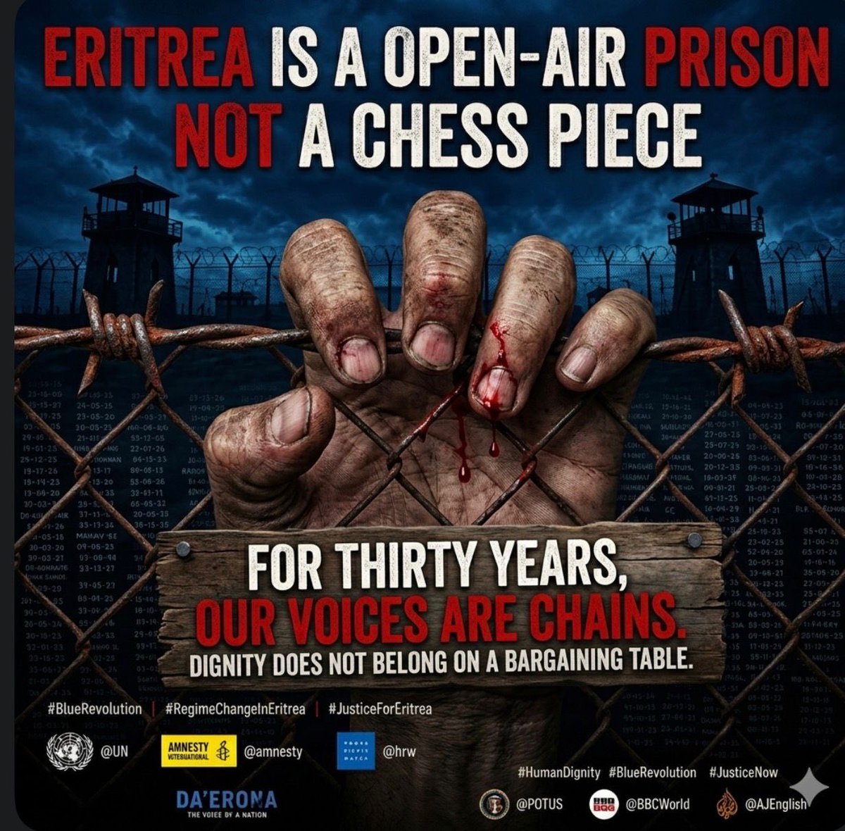 AbrhamHager's tweet image. Eritreans are watching. 👁️
Secret deals and silent agreements won't stay hidden forever. We will continue to expose the truth until the world listens.
#BlueRevolution #Transparency #HumanRights
@AJEnglish @UNHumanRights @amnesty