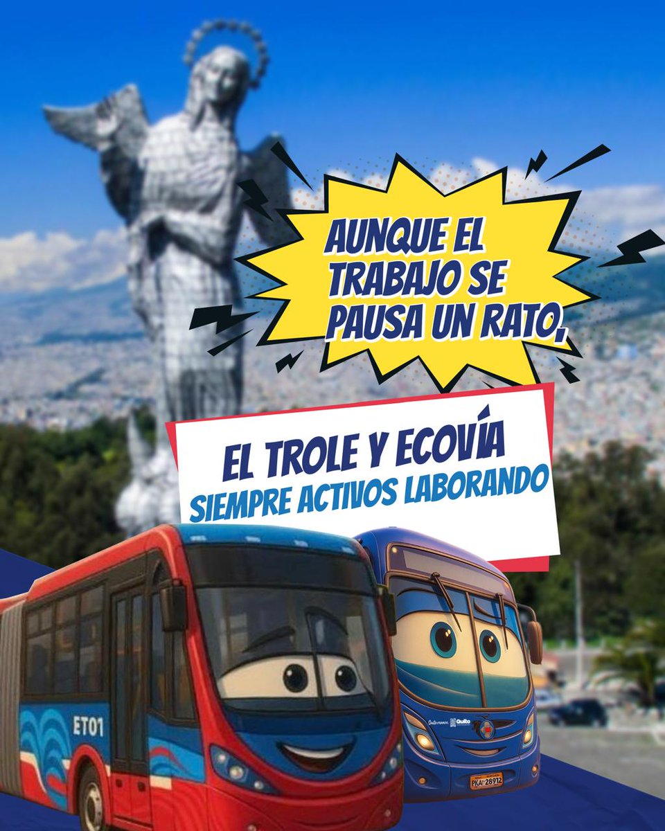 PasajerosQuito's tweet photo. 📢 #MuéveteInformado | ¡En este feriado, viaja con @PasajerosQuito!

💁🏻‍♀️ Te compartimos nuestros horarios especiales de operación:

📍Jueves 30 de abril y sábado 2 de mayo
🚎 Trole y Ecovía: 06:00 a 21:00
🚌 Alimentadores: 06:00 a 21:30

📍Viernes 1 de mayo y domingo 3 de mayo
🚎 Trole y Ecovía: 06:00 a 20:00
🚌 Alimentadores: 06:00 a 20:30

Con movilidad a tu alcance, #QuitoRenace ❤️💙