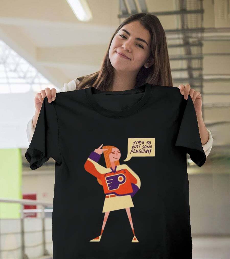 shirtkaya's tweet image. Hot take: This Philadelphia Flyers retro cartoon tee is giving me serious nostalgic vibes! 🏒 Remember those classic matchups against the Penguins? I can already hear the crowd! Anyone else feeling the energy? shirtkaya.com/product/t-shir…

#Flyers #NHL #Retro #Cartoon