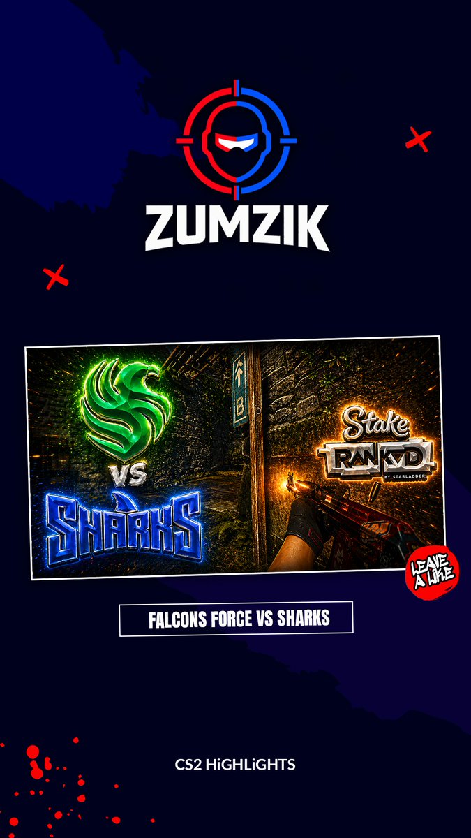 ZumZikCS2's tweet image. 🔥 Highlights recap of Falcons Force vs Sharks at Stake Ranked Episode 2 Closed Qualifier 🔥

#cs2 #recap #romania