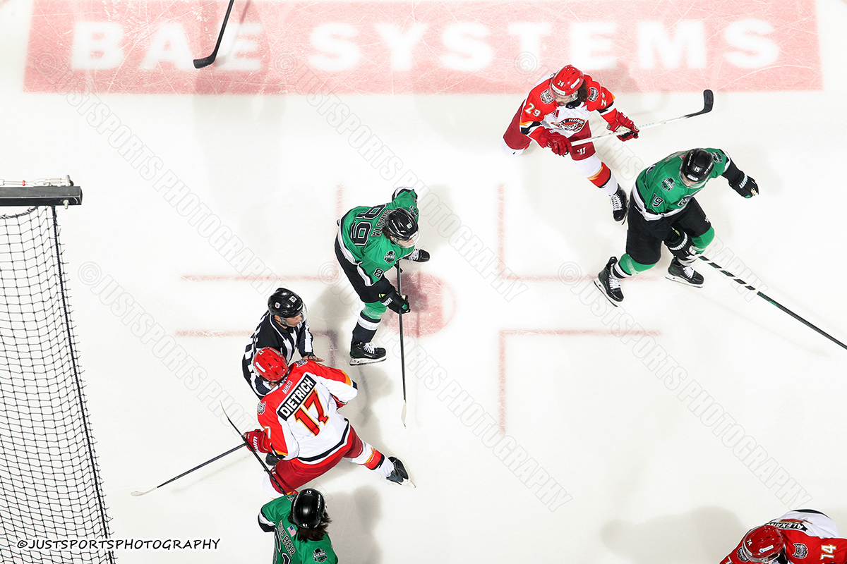 JustSports_AHL's tweet photo. 04-25-2026 BINGHAMTON BLACK BEARS vs PORT HURON PROWLERS

CATWALK MOUNTED REMOTELY TRIGGERED CAMERA ABOVE FACEOFF SPOT

@BlackBearsFPHL
@PHProwlers
@PocketWizard
@CanonUSApro
#pocketwizard
#remotecamera
#RemoteCameras
#makeitpossible
#whereistheremotecamera
#funwithremotes https://t.co/RM0CkrzrF8