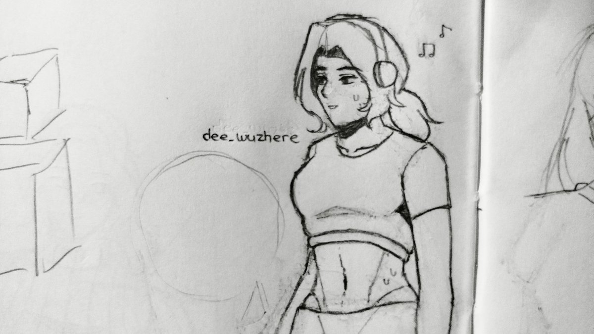 deewuzhere__'s tweet photo. Workout (old sketch) #oc https://t.co/s7n3jt4Llx